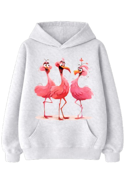 Sweat À Capuche Flamant Rose