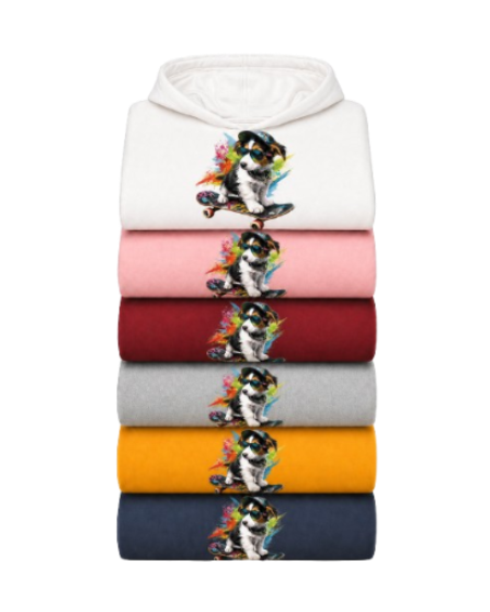 Sweat À Capuche chien skateboard