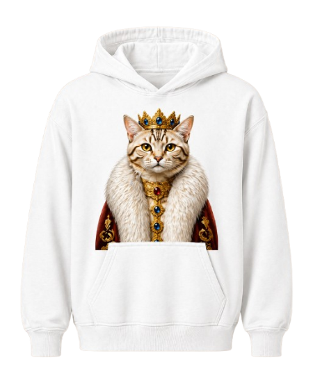 Sweat À Capuche Chat Blanc