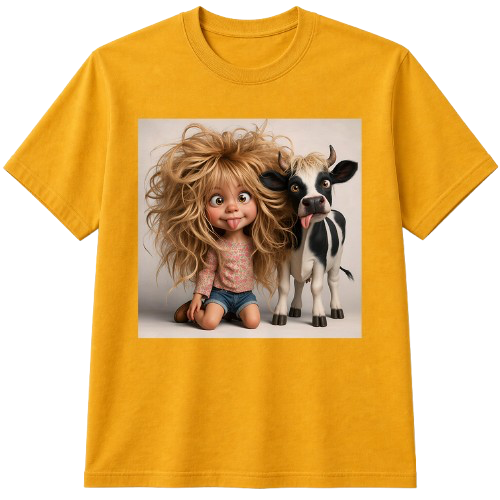 T-shirt Fille Et Vache