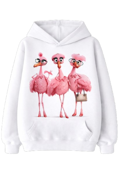 Sweat À Capuche Flamant Rose Cute