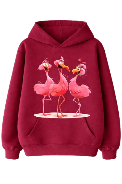 Sweat À Capuche Flamant Rose