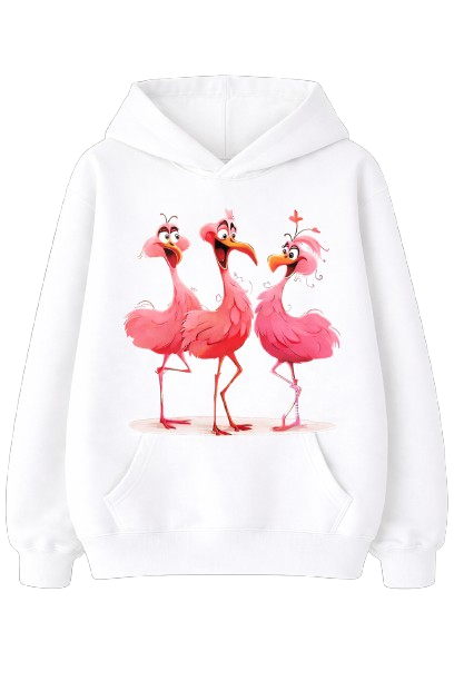 Sweat À Capuche Flamant Rose