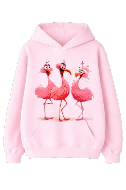 Sweat À Capuche Flamant Rose