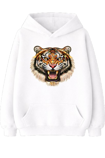 Sweat À Capuche Tiger Strass