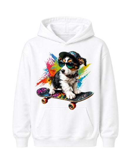 Sweat À Capuche chien skateboard