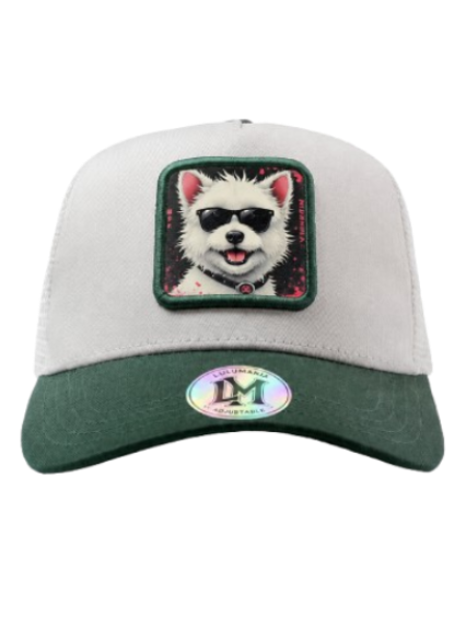 Casquette chien blanc