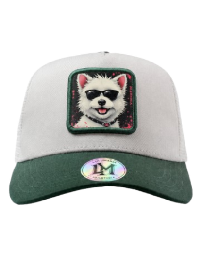 Casquette chien blanc