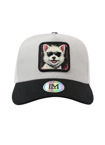 Casquette chien blanc