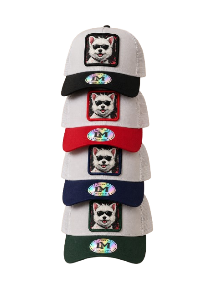 Casquette chien blanc