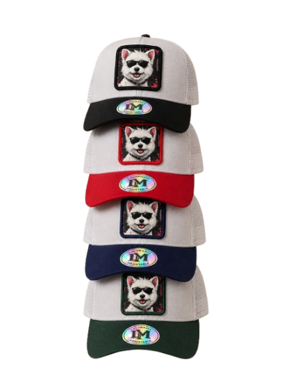Casquette chien blanc