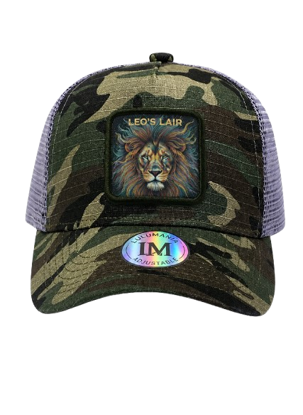 Casquette lion camouflage