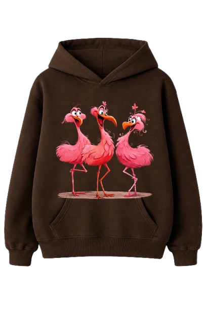 Sweat À Capuche Flamant Rose