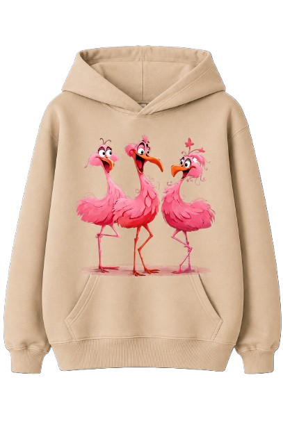 Sweat À Capuche Flamant Rose