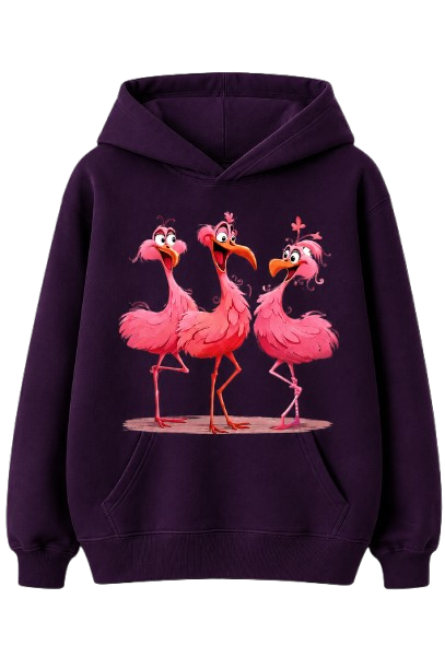 Sweat À Capuche Flamant Rose